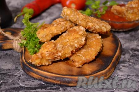 Наггетсы из куриного филе на сковороде