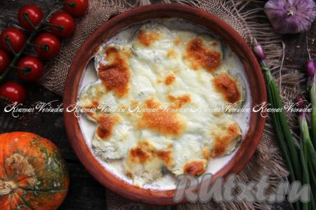 Кабачки, запечённые в сметане с сыром в духовке