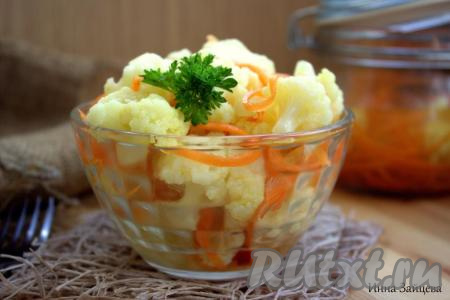 Цветная капуста с морковью по-корейски