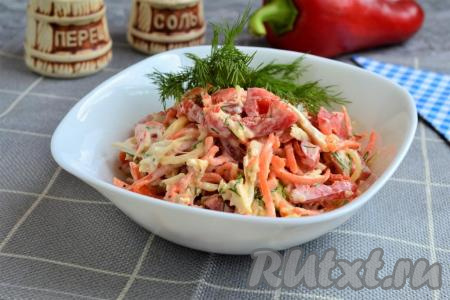Рецепт салата "Петергоф" с корейской морковью