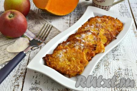 Оладьи из тыквы и яблок на кефире