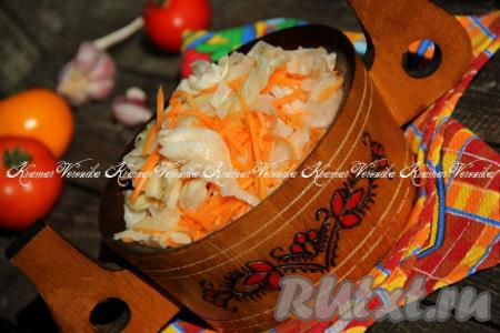 Капуста, маринованная горячим рассолом
