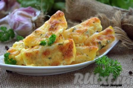 Картошка под сыром с майонезом в духовке