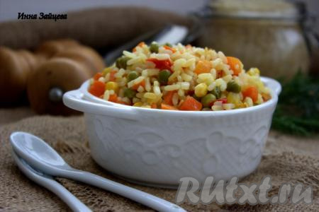 Как приготовить рис с овощами на сковороде