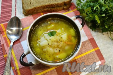 Куриный суп с красной чечевицей