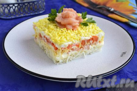 Салат "Мимоза" с красной рыбой