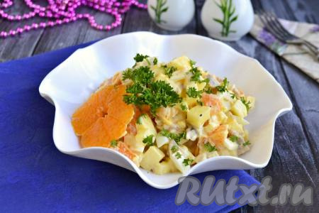 Салат с курицей и мандаринами