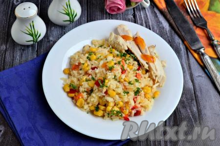 Рис с кукурузой и болгарским перцем
