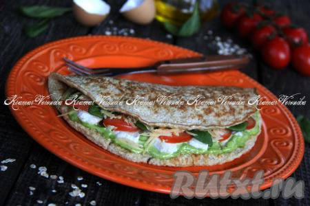 Овсяноблин с курицей и сыром