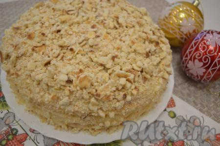 Торт на сковороде со сгущенкой и заварным кремом