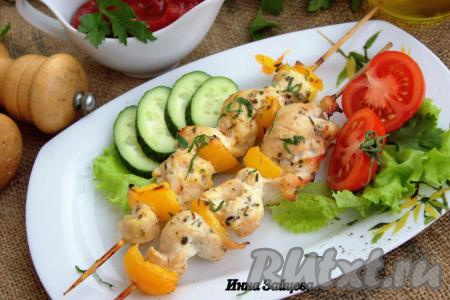 Рецепт куриных шашлычков на шпажках в духовке 