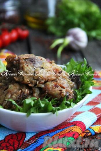 Куриная печень, жареная в сметане