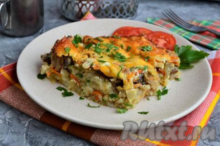 Запеканка из куриной печени с рисом