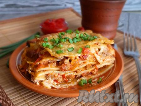 Рецепт лазаньи из готовых листов с фаршем