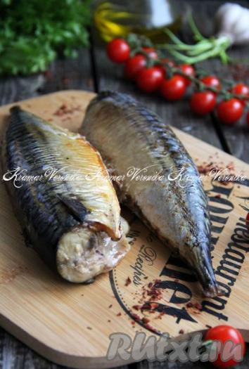Маринованная скумбрия, запечённая в духовке