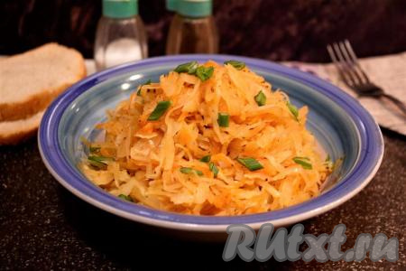 Капуста, тушёная в микроволновке 