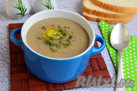Суп-пюре из шампиньонов со сливками и картофелем