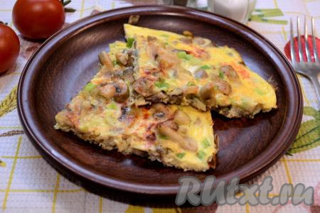 Рецепт омлета с шампиньонами на сковороде