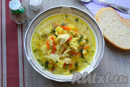 Куриный суп с капустой и картошкой