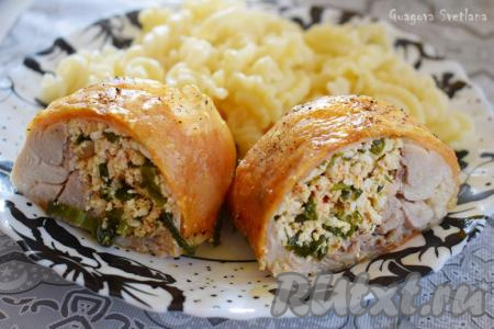 Рулетики из куриных бёдер с начинкой