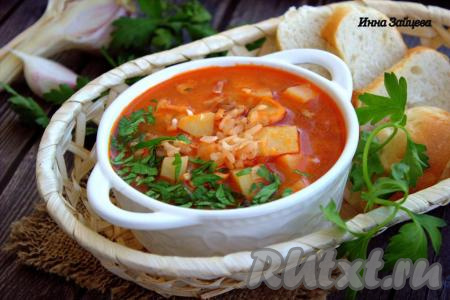 Суп "Харчо" с курицей и рисом