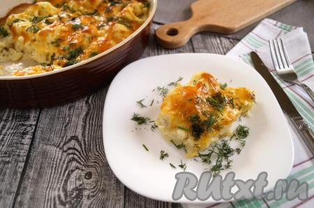 Цветная капуста под соусом бешамель с сыром в духовке