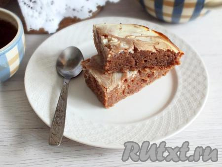 Творожный пирог с какао