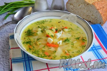 Суп с капустой и яйцами