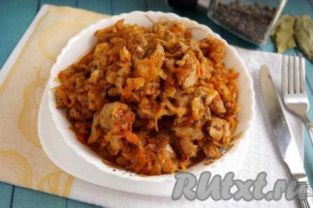 Свинина, тушёная с капустой
