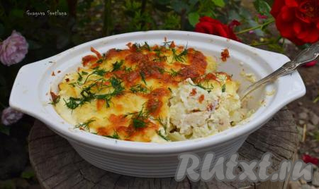 Куриная грудка с цветной капустой в духовке 