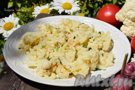 Цветная капуста, тушёная в молоке 