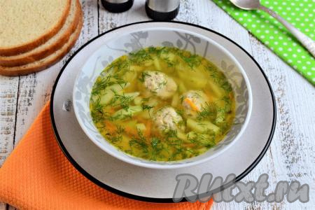 Суп с кабачками и фрикадельками 