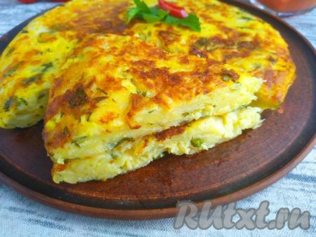 Ленивая ачма из лаваша с сыром на сковороде