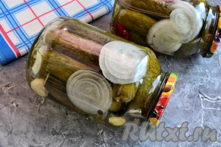 Хрустящие огурцы, маринованные с луком на зиму 