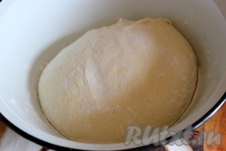 Тесто получится эластичным и мягким, закройте его от высыхания и оставьте при комнатной температуре, пока готовится начинка.