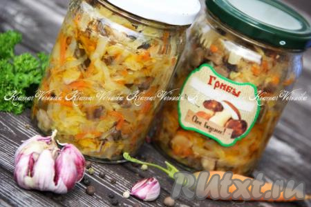 Как приготовить грибную солянку с капустой на зиму