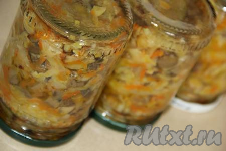 Закрутить банки с солянкой крышками, перевернуть вверх дном, укутать баночки (например, в одеяло) и дать им полностью остыть, а затем переставить в прохладное место на хранение (я ставлю в холодильник, можно хранить и в погребе).
