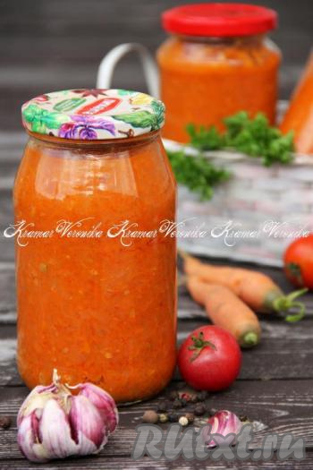 Кабачковая икра с томатной пастой и уксусом на зиму