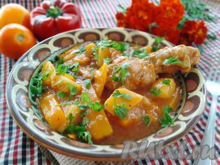Жаркое из курицы с картошкой в мультиварке