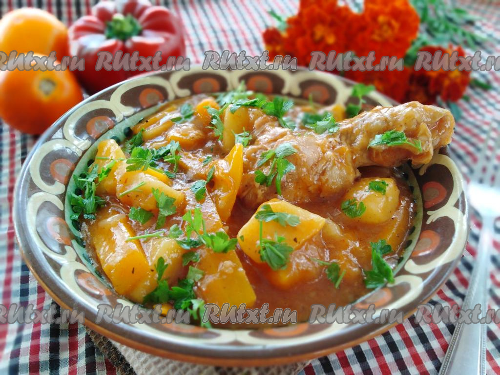 Жаркое из курицы с картошкой
