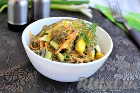 Салат из морской капусты с морковью