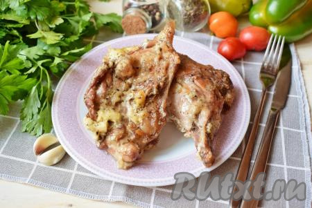 Кролик с майонезом и чесноком в духовке
