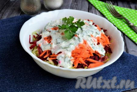 Салат из свеклы, кабачков и моркови 