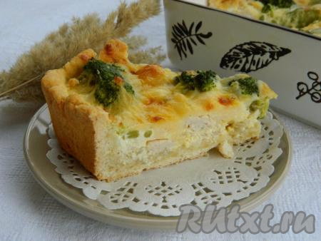Киш-лорен с курицей и брокколи