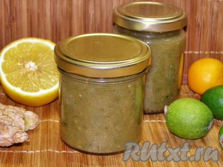 Фейхоа с мёдом, лимоном и имбирём