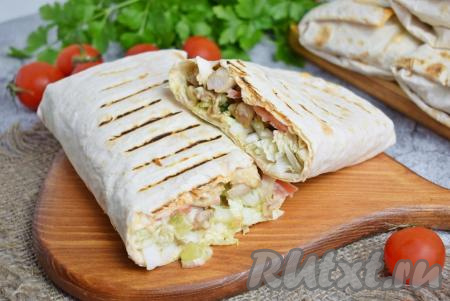 Шаурма с пекинской капустой и курицей