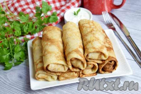 Блины с капустой и фаршем