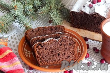 Шоколадный кекс на молоке и растительном масле 