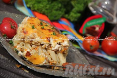 Ленивая лазанья с макаронами и фаршем