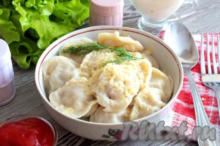 Пельмени с мясом и сыром